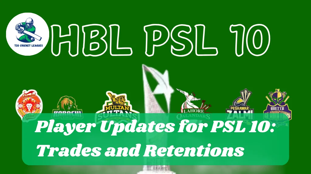 Player Updates for PSL 10: Trades and Retentions
