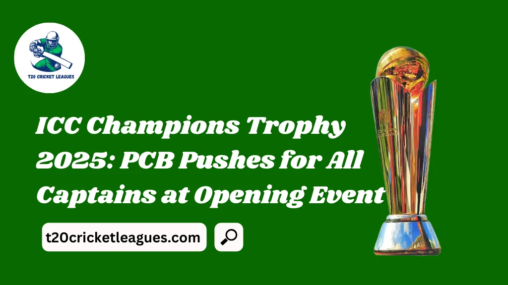 ICC Champions Trophy 2025: PCB Pushes for All Captains at Opening Event