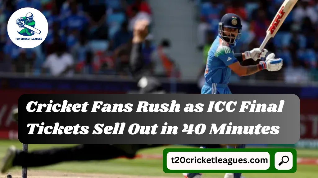 Cricket Fans Rush as ICC Final Tickets Sell Out in 40 Minutes