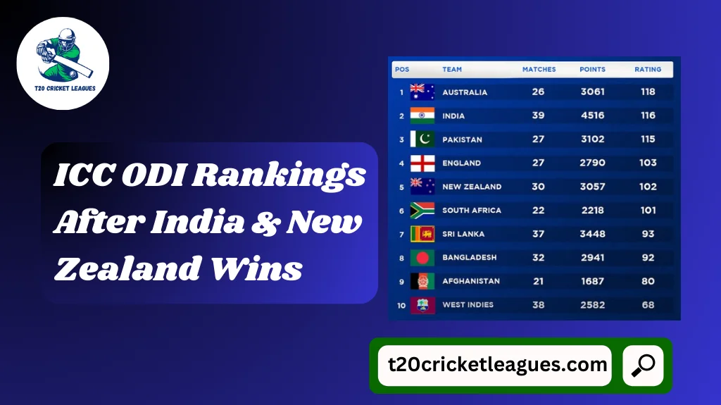 ICC ODI Rankings After India & New Zealand Wins